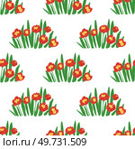 Seamless pattern flowers vector illustration. The seamless design seamlessly combined elements nature and art, blurring boundaries The endless repetition seamless pattern mesmerized viewers. Seamless pattern flowers. The endless repetition seamless pattern created mesmerizing visual effect, drawing viewer in. Стоковая иллюстрация, агентство Ingram Publishing / Фотобанк Лори