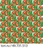 Seamless pattern flowers vector illustration. The seamless design seamlessly integrated various elements, resulting in cohesive and harmonious artwork The endless repetition seamless pattern created. Seamless pattern flowers. The unending charm seamless background created soothing ambiance. Стоковая иллюстрация, агентство Ingram Publishing / Фотобанк Лори