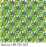 Flower pattern vector illustration. The continuous flower pattern on dress created sense harmony The continual repetition floral motif added visual interest The flower pattern concept celebrated. Flower pattern. The flower pattern metaphor compared growth to blossoming flower. Стоковая иллюстрация, агентство Ingram Publishing / Фотобанк Лори