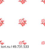 Sakura pattern vector illustration. The infinite allure seamless background captivated gaze, inviting contemplation and reflection The continual blooming sakura flowers represented timeless cycle. Sakura pattern. The continual blooming sakura flowers represented continuous cycle life. Стоковая иллюстрация, агентство Ingram Publishing / Фотобанк Лори