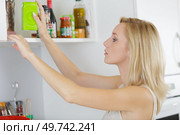 a woman tidying up the kitchen. Стоковое фото, агентство Ingram Publishing / Фотобанк Лори