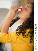 a womand and bleeding nose concept. Стоковое фото, агентство Ingram Publishing / Фотобанк Лори