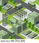 Background 3D illustration army armed troop isometric armed military transport objects and war equipment force graphic elements tank machine. Background 3D illustration army armed troop isometric armed military. Стоковая иллюстрация, агентство Ingram Publishing / Фотобанк Лори