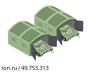 Set of army armed troop isometric armed military transport objects and war combat equipment force graphic elements tank machine 3D illustration. Set of army armed troop isometric armed military transport objects. Стоковая иллюстрация, агентство Ingram Publishing / Фотобанк Лори