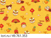 A vector illustration of Chinese Lunar New Year Theme Wallpaper. Стоковая иллюстрация, агентство Ingram Publishing / Фотобанк Лори