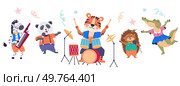 Animal party vector illustration. Creatures gather for festive feast, turning animal party into joyful carnival The wildlife banquet is cheerful anniversary celebration creatures. Animal party. The animal party metaphorically paints woodland with colors joy and festivity. Стоковая иллюстрация, агентство Ingram Publishing / Фотобанк Лори