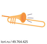 Musical instruments vector illustration. The orchestra paints melodic canvas, celebrating world classical music Instruments, both traditional and orchestral, harmonize in rhythmic ballet. Yellow trumpet. Musical instruments. The orchestral concert is celebration rhythmic and melodic brilliance. Yellow trumpet. Стоковая иллюстрация, агентство Ingram Publishing / Фотобанк Лори