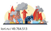 Global warming vector illustration. Greenhouse gas, puppeteer climate change, pulls strings in theatrical performance global warming Global warming metaphor is mural, each stroke telling tale. Global warming. Environmental damage, scars left by human activities, paint grim picture in canvas climate change. Стоковая иллюстрация, агентство Ingram Publishing / Фотобанк Лори