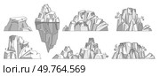 Glaciers vector illustration. Antarctic floes and glacial peaks symbolize purity Earths cold heart Glaciers, silent giants, bear witness to eternal dance nature Icy mountains and glaciers create. Glaciers. Glaciers metaphorically mirror ebb and flow natural world. Стоковая иллюстрация, агентство Ingram Publishing / Фотобанк Лори