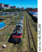Электропоезд. Редакционное фото, фотограф Ирина / Фотобанк Лори
