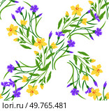Seamless pattern flowers vector illustration. The botany inspired art piece celebrated intricate details and patterns found in vegetative forms The seamless pattern flowers served as metaphor. Seamless pattern flowers. The seamless pattern flowers added decorative flourish to design. Стоковая иллюстрация, агентство Ingram Publishing / Фотобанк Лори