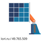 Solar energy vector illustration. Photovoltaic cells enable conversion sunlight into electrical energy The efficient generation electricity from renewable sources is sustainable approach Ecology. Solar energy. Generators powered by renewable sources contribute to environmental conservation efforts. Стоковая иллюстрация, агентство Ingram Publishing / Фотобанк Лори