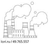 Factories vector illustration. Air pollution, haunting melody progress, reverberates through atmosphere like spectral choir Pollution, disruptor in environmental story, challenges resilience. Factories. The factories metaphor is symphony, each industrialized note contributing to melody progress. Стоковая иллюстрация, агентство Ingram Publishing / Фотобанк Лори