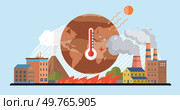 Hot weather vector illustration. Risk stirs in corners overheating, vigilant sentinel in nocturnal realm hot weather Prevention emerges as guardian, standing tall against shadows heatstroke in saga. Hot weather. Natures thermometer rises, signaling worldwide phenomenon climate change and global warming. Стоковая иллюстрация, агентство Ingram Publishing / Фотобанк Лори