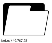 Black and white file folder icon translucent shape with tab. Ideal for office, business, organizing, filing and storing documents. Simplified design for easy recognition and use in various application. Simple Black and White File Folder. Classic Rectangular Design with Tab for Labeling or Organizing. Стоковая иллюстрация, агентство Ingram Publishing / Фотобанк Лори