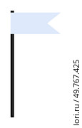 Minimalist design of a black flagpole with a light blue pennant. Ideal for events, celebrations, navigation, marking locations, and sports. Clean and modern style.. Simple Flag on Pole with Blue Pennant, Minimalist Design for Various Themes. Стоковая иллюстрация, агентство Ingram Publishing / Фотобанк Лори