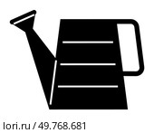 Simple black watering can minimalistic silhouette. Ideal for gardening, environmental awareness, irrigation, plant care, and horticulture. Flat vector art style.. Black Watering Can Icon in Minimalist Design for Gardening and Environmental Themes. Стоковая иллюстрация, агентство Ingram Publishing / Фотобанк Лори