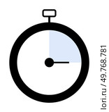 Stopwatch with a minimalist design in black, white, and blue, indicating elapsed time. Ideal for time management, productivity, sports, deadlines, and efficiency. Simple geometric style.. Simple Stopwatch Icon Showing Elapsed Time with Blue Highlight. Стоковая иллюстрация, агентство Ingram Publishing / Фотобанк Лори