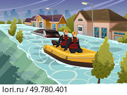 A vector illustration of Flood Natural Disaster. Стоковая иллюстрация, агентство Ingram Publishing / Фотобанк Лори