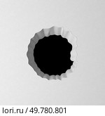Abstract hole with wavy white edges on a plain surface. 3d, rendering. Abstract hole with wavy white edges on a plain surface. Стоковое фото, агентство Ingram Publishing / Фотобанк Лори