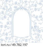 Graphic wedding card with flowers and birds. Illustration. Graphic wedding card with flowers and birds. Стоковое фото, агентство Ingram Publishing / Фотобанк Лори