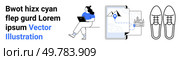 Person with laptop sitting cross-legged, tablet with travel map and location pins, pair of shoes beside. Ideal for tech, travel planning, remote work, adventure, navigation, nomads, tourism. Landing. Digital Nomad with Laptop, Travel Map on Tablet, and Shoes Symbolizing Travel and Exploration. Стоковая иллюстрация, агентство Ingram Publishing / Фотобанк Лори