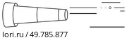 Vintage telescope extending forward with horizontal lines representing vision and perspective. Ideal for exploration, navigation, adventure, discovery, clarity, journey, education. Line metaphor. Vintage Telescope with Lines Depicting Vision and Perspective for Exploration and Discovery. Стоковая иллюстрация, агентство Ingram Publishing / Фотобанк Лори