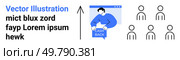 User with cashback icon on computer screen, arrow pointing upwards, and target audience icons. Ideal for marketing, user engagement, customer incentive programs, e-commerce campaigns, financial. Cashback Concept with User Interface and Target Audience in Vector Art. Стоковая иллюстрация, агентство Ingram Publishing / Фотобанк Лори