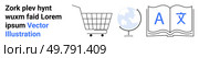 Shopping cart, globe, and open book with English and Chinese characters depict global language learning. Ideal for education, e-commerce, travel, translation services, language schools, international. Shopping Cart, Globe, and Open Book with Language Symbols - Global Language Learning. Стоковая иллюстрация, агентство Ingram Publishing / Фотобанк Лори