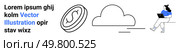 Curved line cloud symbol, woman on laptop, and currency symbol. Ideal for finance, technology, cloud computing, remote work, online transactions, digital currency, monetization. Landing page. Cloud Technology Concepts with User on Laptop and Currency Symbol. Стоковая иллюстрация, агентство Ingram Publishing / Фотобанк Лори