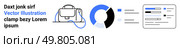 Clean lines of a laptop bag, a blue-accented pie chart, and a digital document with text and graphical information. Ideal for tech presentations, business reports, data visualization, marketing. Modern Laptop Bag, Pie Chart and Digital Document with Blue Accent for Business. Стоковая иллюстрация, агентство Ingram Publishing / Фотобанк Лори