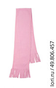 Теплый розовый шарф, изолированный на белом фоне. A warm pink scarf insulated on a white background. Стоковое фото, фотограф Александр Рыбалка / Фотобанк Лори