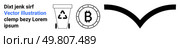Recycling bin, Bitcoin symbol inside a coin, chevron arrow, and sample text in a minimalistic style. Ideal for environmental awareness, cryptocurrency, navigation, typography, eco-friendly design. Recycling Bin, Bitcoin Symbol, Chevron Arrow, and Lorem Ipsum Text for Various Design Themes. Стоковая иллюстрация, агентство Ingram Publishing / Фотобанк Лори