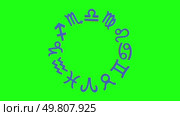 Set zodiac signs on green background. Isolated 3D illustration. Стоковая анимация, аниматор Ильин Сергей / Фотобанк Лори