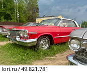 Russia, Shchyolkovsky district, June 8, 2025. Collection of retro cars on a warm sunny day. Редакционное фото, фотограф Соболева Наталия / Фотобанк Лори