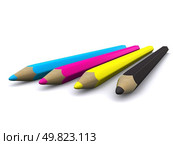 CMYK pencils. 3D. Стоковое фото, агентство Ingram Publishing / Фотобанк Лори