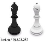 white and black bishops. 3d chees. Стоковое фото, агентство Ingram Publishing / Фотобанк Лори