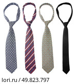 Set of four ties isolated on white background. Стоковое фото, агентство Ingram Publishing / Фотобанк Лори