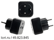 Black power adaptor isolated on White Background. Стоковое фото, агентство Ingram Publishing / Фотобанк Лори