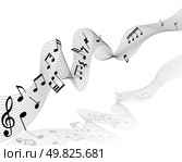 Musical notes background with lines. Vector illustration. Стоковая иллюстрация, агентство Ingram Publishing / Фотобанк Лори