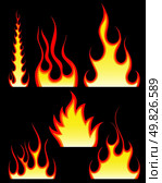 Set of different fire patterns for design use. Стоковая иллюстрация, агентство Ingram Publishing / Фотобанк Лори