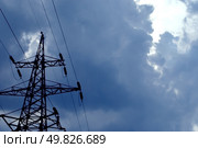 high-voltage lines. electricity wires. Sky. Стоковое фото, агентство Ingram Publishing / Фотобанк Лори