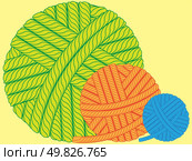 three colored clews. vector. Стоковое фото, агентство Ingram Publishing / Фотобанк Лори