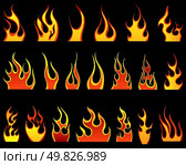 Set of different fire patterns for design use. Стоковая иллюстрация, агентство Ingram Publishing / Фотобанк Лори