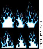 Set of different fire patterns for design use. Стоковая иллюстрация, агентство Ingram Publishing / Фотобанк Лори
