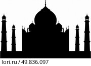 Taj mahal temple silhouette. Vector illustration for design use. . Стоковая иллюстрация, агентство Ingram Publishing / Фотобанк Лори