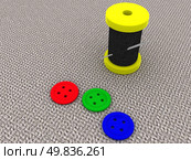 Needle and a thread. 3d. Стоковое фото, агентство Ingram Publishing / Фотобанк Лори