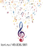Vector musical notes staff background for design use. Стоковая иллюстрация, агентство Ingram Publishing / Фотобанк Лори