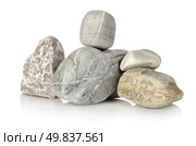 Heap a stones isolated on a white background. Стоковое фото, агентство Ingram Publishing / Фотобанк Лори
