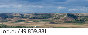 Landscape of Valladolid Province taken from Penafiel Castle, Spain created in the 10th century and located at the Hill. Стоковое фото, агентство Ingram Publishing / Фотобанк Лори